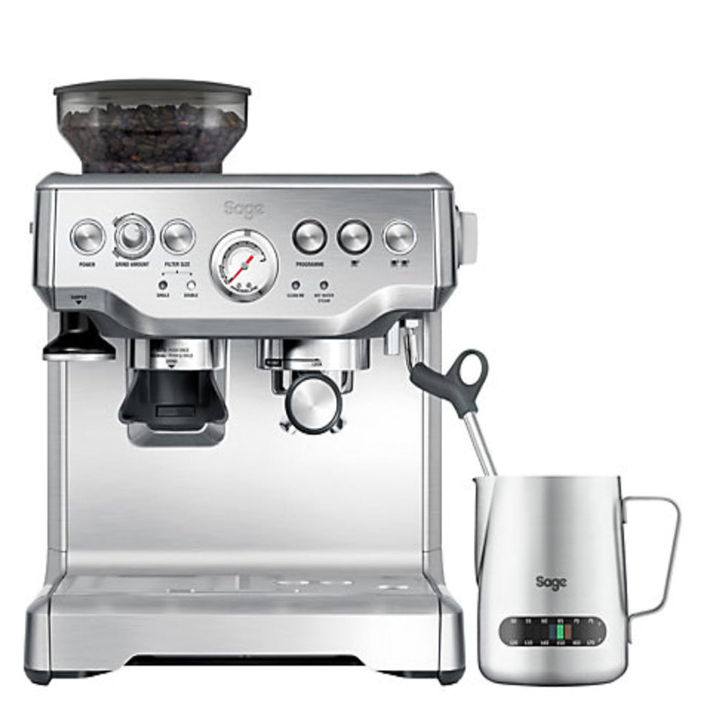 Sage - The Barista Express - Bean to Cup Coffee Machine with Grinder and Milk Frother, Brushed Stainless Steel