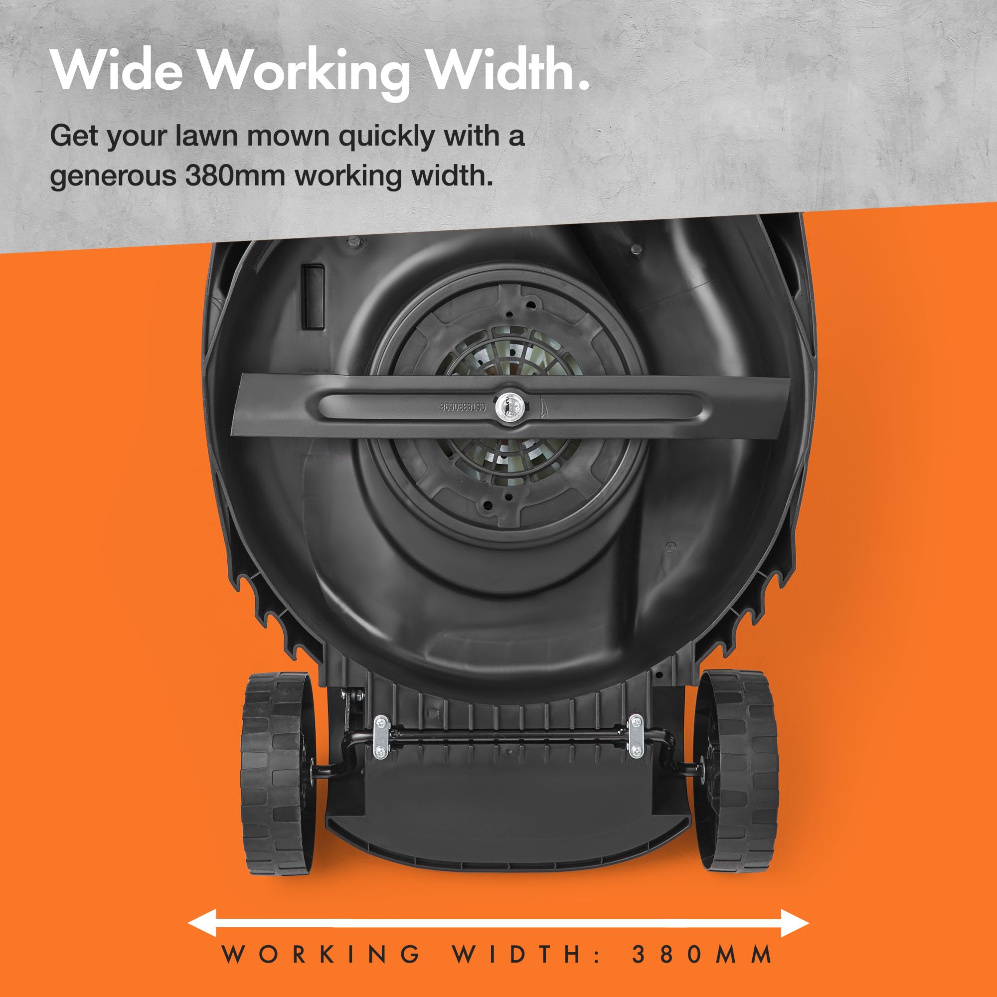 VonHaus Lawnmower 1600W – Electric Corded Lawn Mower for all Types of Grass – 42L Collection Bag, 380mm Working Width, 10m Cable, Foldable Height Adjustable Handlebar, 5 Depth Settings, Carry Handle