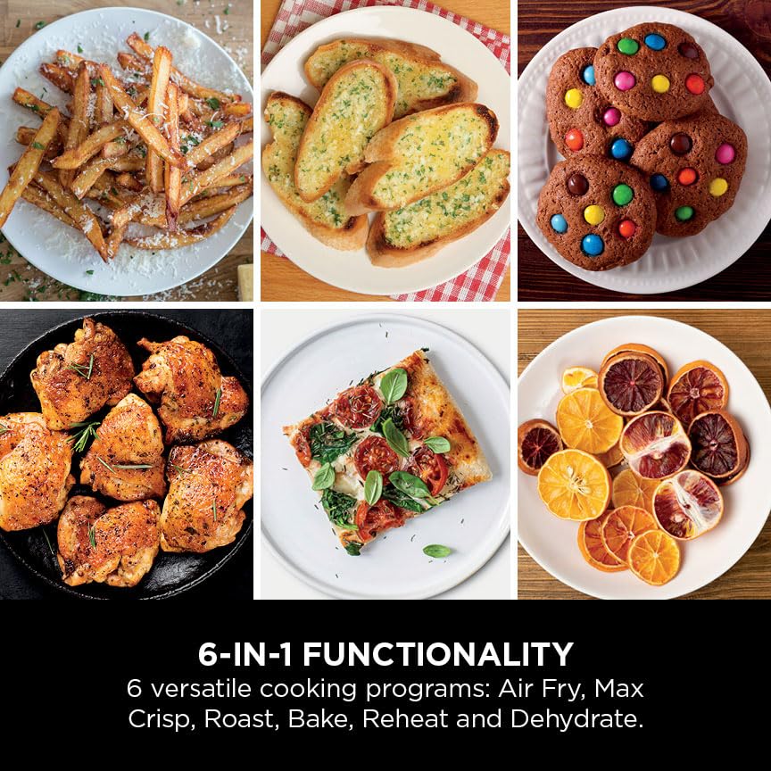 Ninja Double Stack Air Fryer, Vertical Dual Drawer Air Fryer with 4 cooking levels, 2 Drawers and 2 Racks, Space Saving Design, 7.6L Capacity, 6 Cooking Functions, 6 Portions, Black SL300UK